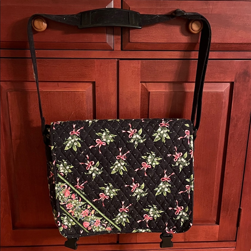 Vera Bradley  Quilted Black Shoulder Tech Bag